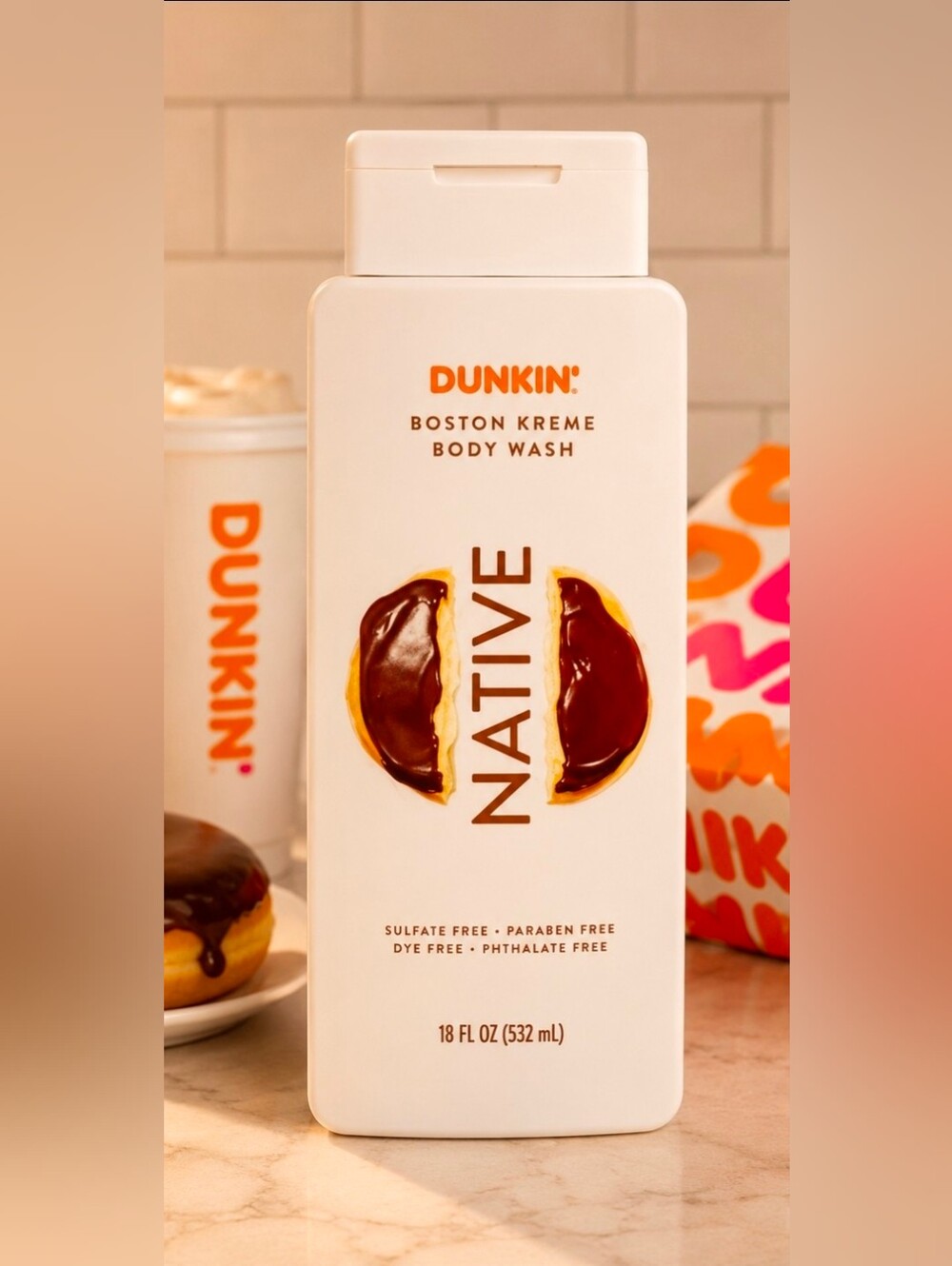 Native Dunkin' Boston Kreme Body Wash - White